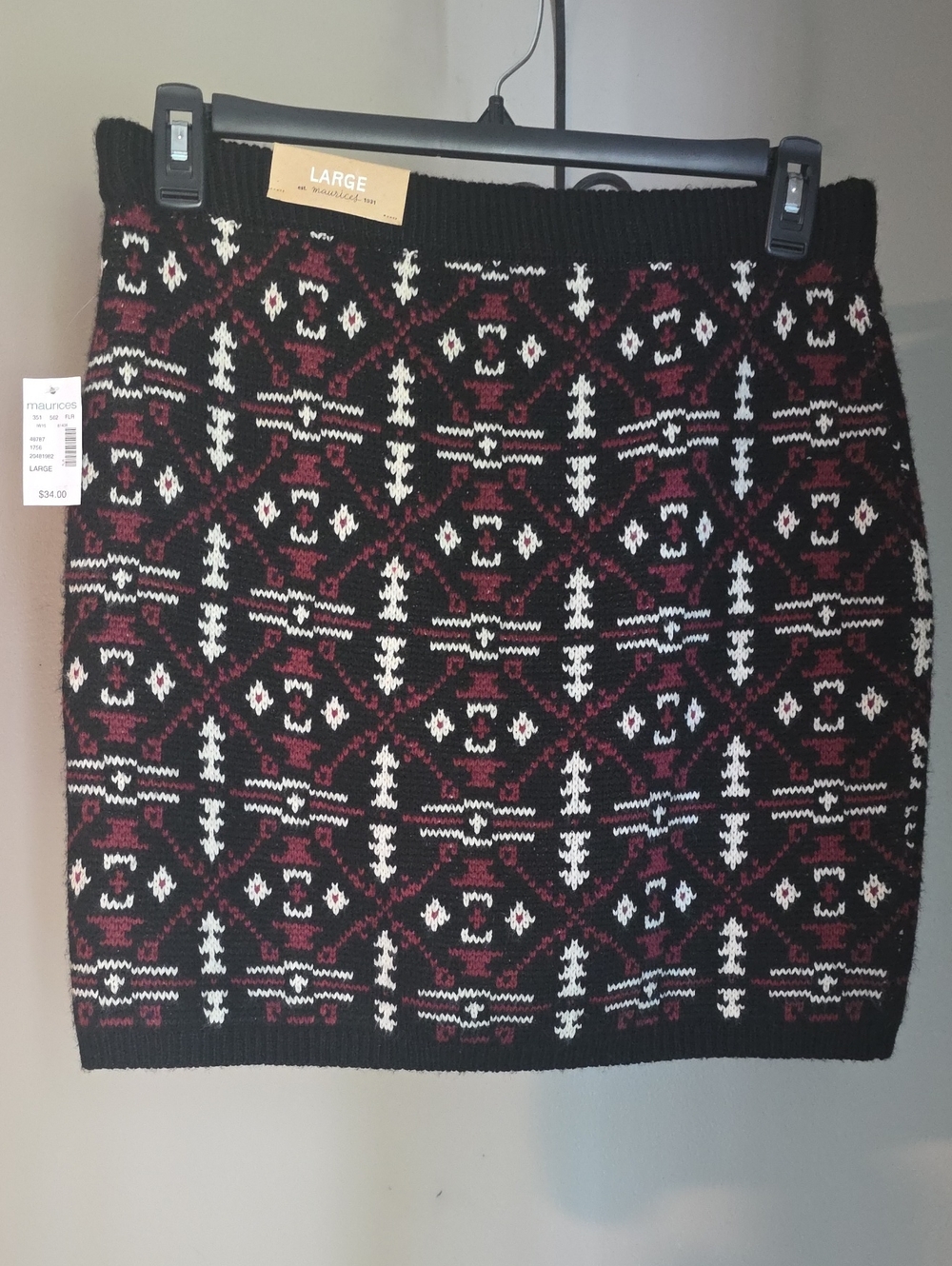 Maurices Knit Mini Skirt Size Large NWT